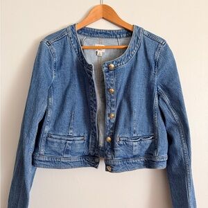 J. Crew Light Blue Cropped Denim Jacket